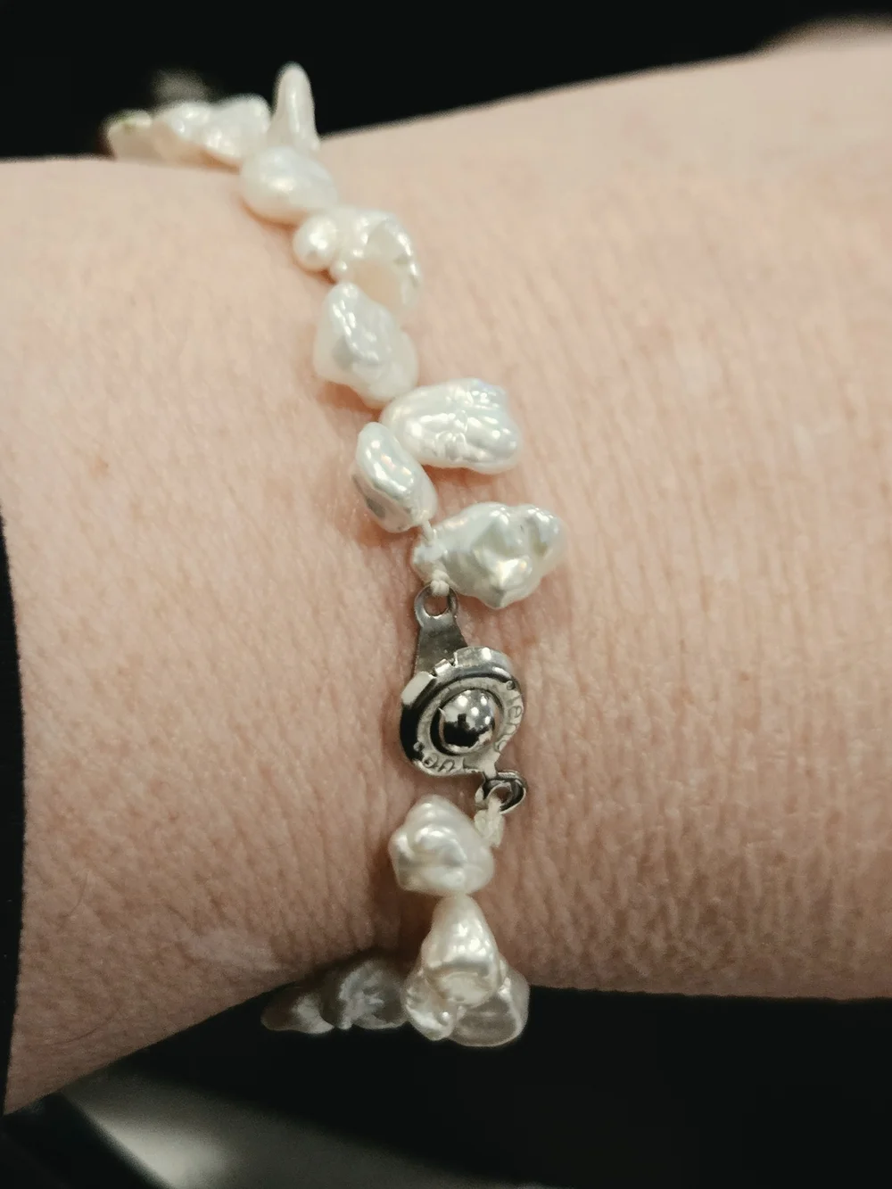 Teng Yue Freshwater Pearl Cluster Bracelet - Cream Pearl